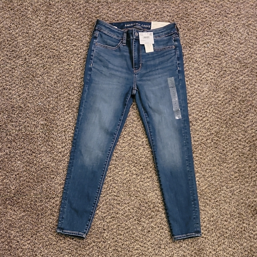 NWT Size 6 SHORT American Eagle Outfitters Women's Dark Blue Jeggings